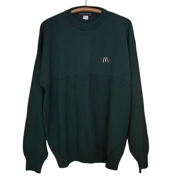 Vintage McDonald’s Crew Neck Sweater XXXL Green Cotton Logo USA Andrew Rohan NEW - Picture 6 of 12